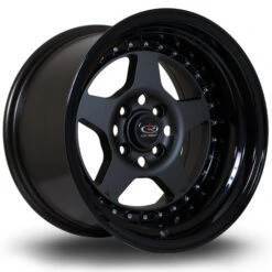 Rota Kyusha 15x9" 4x114.3 ET0, Flat Black, Gloss Black Lip